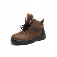 羿科（AEGLE）60718240-38吸盘橡胶底棕色中帮防寒安全棉鞋（防砸、防刺穿、防静电、高绒仿兔毛保暖内衬）