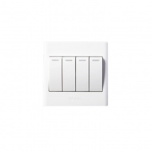 公牛(BULL)四位单控带荧光开关 白 10A 250V G06K411Y