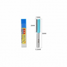 东成修边机刀头直刀东城铣刀木工开槽雕刻刀 直刀(柄x头6.35x7.9mm)