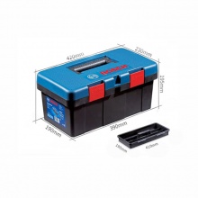 博世多功能家用工具箱Fisher-box钓鱼箱加厚便携收纳盒五金工具收纳整理箱 蓝黑搭红靓色塑盒