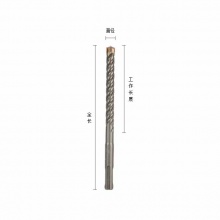 博世(Bosch)四坑5系电锤钻头 四刃圆柄冲击钻头可钻钢筋墙混凝土 圆柄5×50×110mm