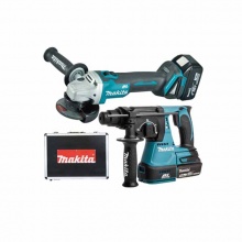 牧田makita锂电充电式角磨机电锤套装 铝制携带箱套装 DLX2161X