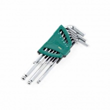 世达(SATA)9件加长球头内六角扳手组套 09105