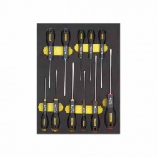 史丹利(STANLEY)11件套三色柄螺丝批工具托LT-011-23