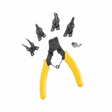 得力(deli)DL104506德式卡簧钳套装五合一铬钒钢 穴用挡圈钳 轴用弹簧钳6英寸