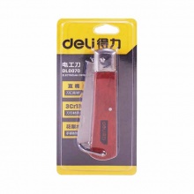 得力(deli)DL0070电工刀200mm直嘴梨花木 木柄直刃电工刀