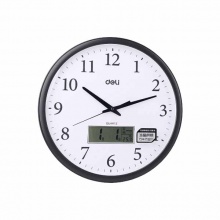 得力(deli)8951挂钟(深灰)40.5cm万年历功能（16寸）