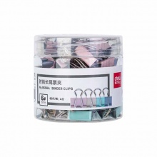得力(deli)8556A时尚长尾票夹(混色)(60只/桶)