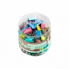 得力(deli)8556ES彩色长尾票夹筒装(混)(60只/桶)