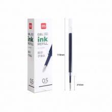 得力(deli)6906中性笔芯0.5mm按动中性笔芯 签字笔替芯子弹头20支/盒 墨蓝色