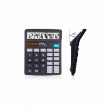 得力(deli)837桌面计算器(黑)双电源轻便桌面计算器 12位大屏桌面计算机