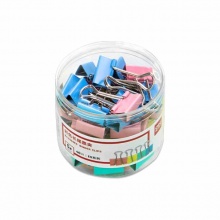 得力(deli)8555ES彩色长尾票夹筒装(混)(40只/筒)5#19mm金属燕尾夹蝴蝶夹票据夹子