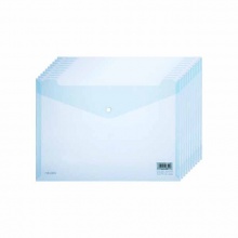 得力(deli)8308文件袋(透明)蓝A4按扣透明文件袋