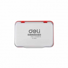 得力(deli)9891秒干印台(红)方形印台 快干秒干财务办公用品