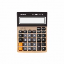 得力(deli)1541A语音计算器(金色)语音计算器 真人发音12位大屏幕大按键