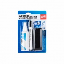 得力(deli)7839白板擦写组(蓝)可擦易写 白板擦白板清洁剂白板笔