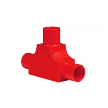 联塑红蓝家装线管 带盖三通红色20