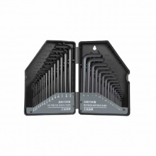 得力(deli) 专业级发黑加长平头内六角组套公英制铬钒钢30件套 DL230030