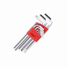 得力(deli) 工业级镜面加长平头内六角组套S2(红)10件套 DL233110G