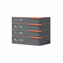 得力(deli) home系列层叠式工具组套-ADEF四层(橙) H1001-ADEF