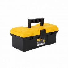 得力(deli) 工具箱(黄)加厚型工具箱PP塑料收纳箱 DL6211