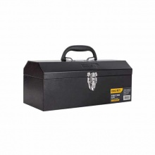 得力(deli) 铁皮工具箱(黑) 手提式多功能五金工具箱 DL6161