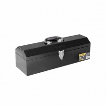 得力(deli) 铁皮工具箱(黑) 手提式多功能五金工具箱 DL6162