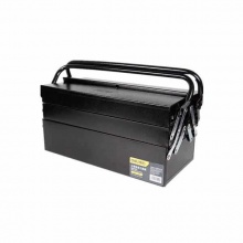 得力(deli) 铁皮工具箱三层(黑) 手提式多功能五金工具箱 DL6232