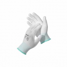 得力(deli) 涤纶PU涂层手套(白) DL521032